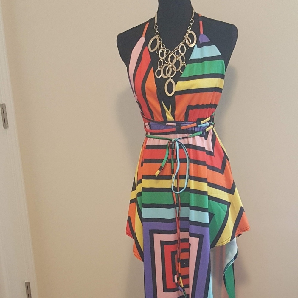 Sexy Asymmetrical Open Back Dress